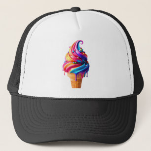 SlipperyJoe's vibrant ice cream cone food classic Trucker Hat