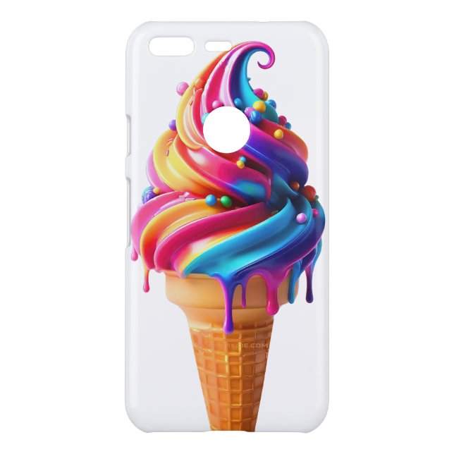SlipperyJoe's vibrant ice cream cone food classic  Uncommon Google Pixel Case (Back)