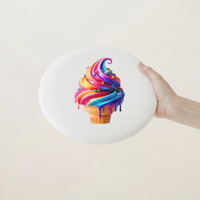 SlipperyJoe's vibrant ice cream cone food classic  Wham-O Frisbee (In Hand)
