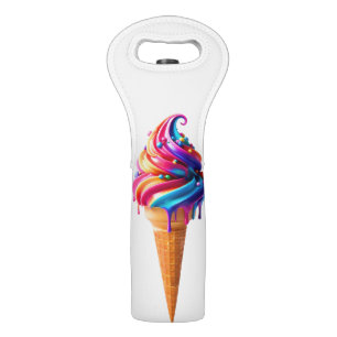 SlipperyJoe's vibrant ice cream cone food classic  Wine Bag