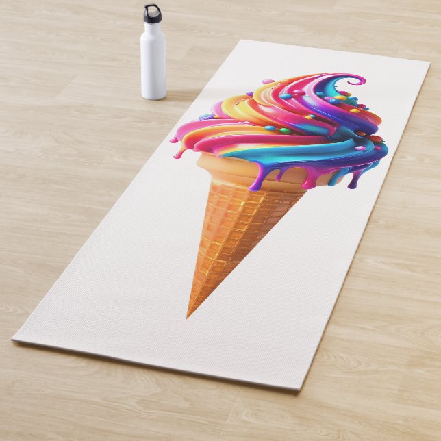 SlipperyJoe's vibrant ice cream cone food classic  Yoga Mat (In Situ)