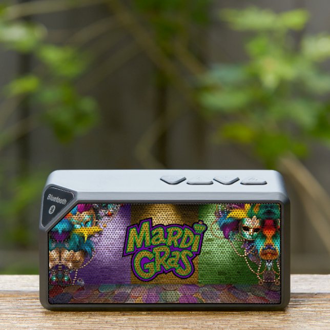 SlipperyJoe's vibrant Mardi Gras graphic classic C Bluetooth Speaker (Insitu(Outdoor))