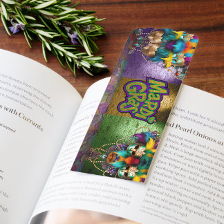 SlipperyJoe's vibrant Mardi Gras graphic classic C Bookmarks