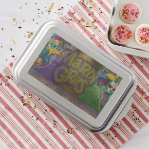 SlipperyJoe's vibrant Mardi Gras graphic classic C Cake Pan