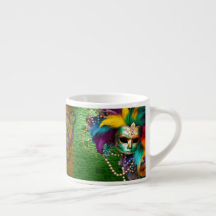 SlipperyJoe's vibrant Mardi Gras graphic classic C Espresso Cup