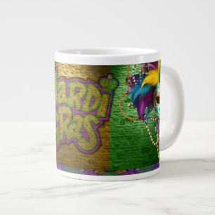 SlipperyJoe's vibrant Mardi Gras graphic classic C Giant Coffee Mug