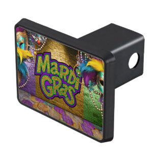 SlipperyJoe's vibrant Mardi Gras graphic classic C Hitch Cover