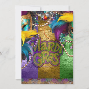 SlipperyJoe's vibrant Mardi Gras graphic classic C Holiday Card