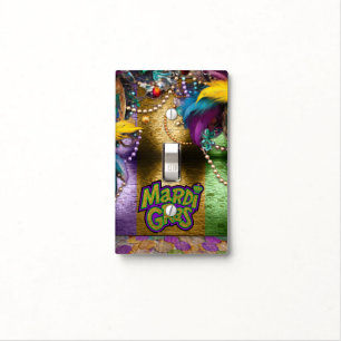 SlipperyJoe's vibrant Mardi Gras graphic classic C Light Switch Cover