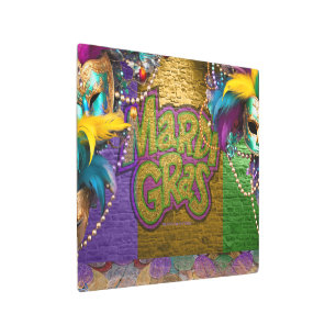 SlipperyJoe's vibrant Mardi Gras graphic classic C Metal Print