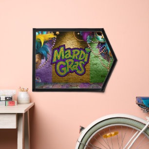 SlipperyJoe's vibrant Mardi Gras graphic classic C Pennant