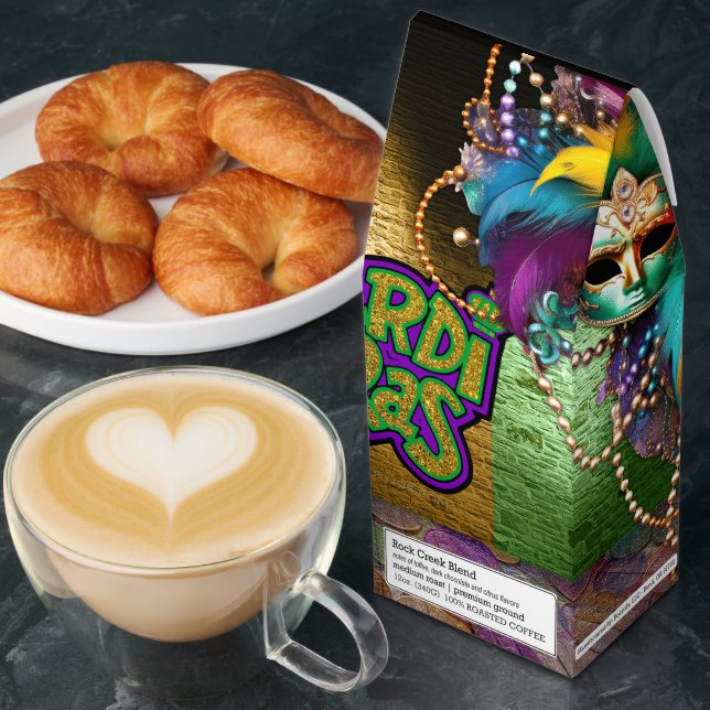 SlipperyJoe's vibrant Mardi Gras graphic classic C Roasted Coffee (Breakfast)