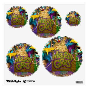 SlipperyJoe's vibrant Mardi Gras graphic classic C Wall Decal