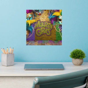 SlipperyJoe's vibrant Mardi Gras graphic classic C Wall Decal