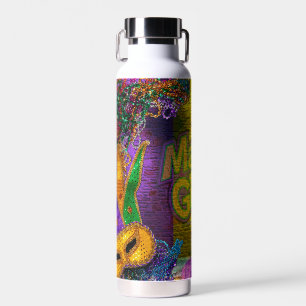 SlipperyJoe's vibrant Mardi Gras graphic classic C Water Bottle