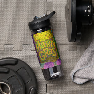 SlipperyJoe's vibrant Mardi Gras graphic classic C Water Bottle
