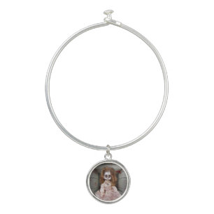 SlipperyJoe's vintage haunted porcelain doll creep Bangle Bracelet