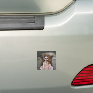 SlipperyJoe's vintage haunted porcelain doll creep Car Magnet