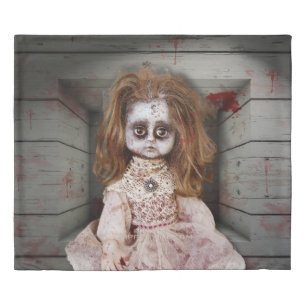 SlipperyJoe's vintage haunted porcelain doll creep Duvet Cover