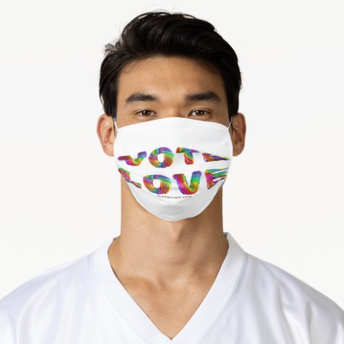 SlipperyJoes vote love equality gay pride gifts L Adult Cloth Face Mask