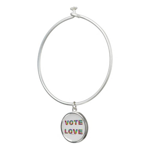 SlipperyJoes vote love equality gay pride gifts L Bangle Bracelet