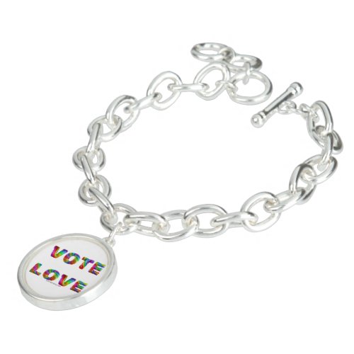 SlipperyJoes vote love equality gay pride gifts L Bracelet
