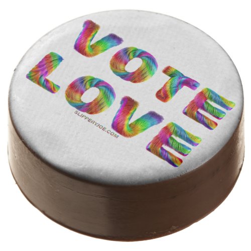 SlipperyJoes vote love equality gay pride gifts L Chocolate Covered Oreo