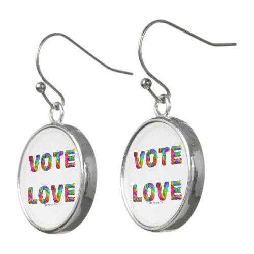 SlipperyJoes vote love equality gay pride gifts L Earrings