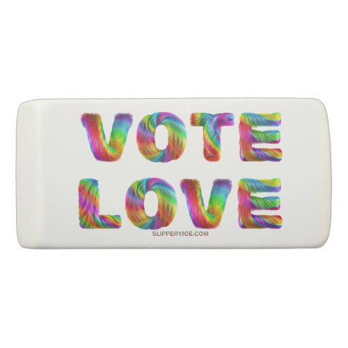 SlipperyJoes vote love equality gay pride gifts L Eraser
