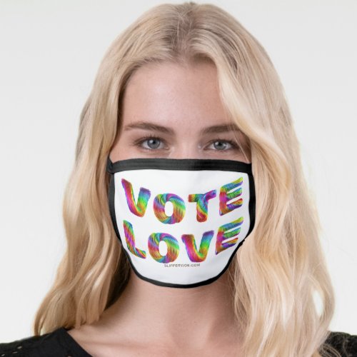 SlipperyJoes vote love equality gay pride gifts L Face Mask