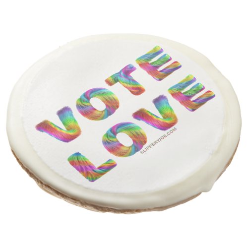 SlipperyJoes vote love equality gay pride gifts L Sugar Cookie