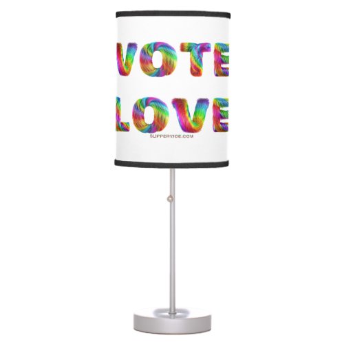 SlipperyJoes vote love equality gay pride gifts L Table Lamp