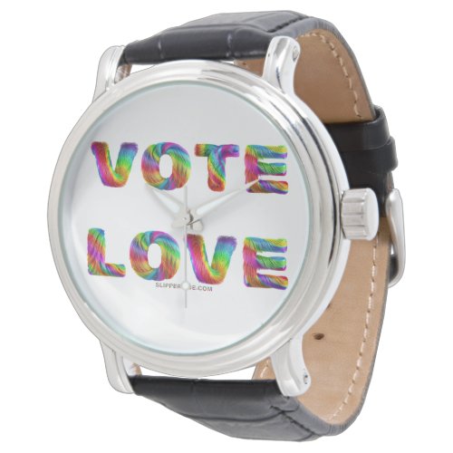 SlipperyJoes vote love equality gay pride gifts L Watch