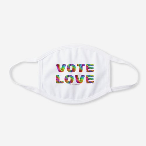 SlipperyJoes vote love equality gay pride gifts L White Cotton Face Mask