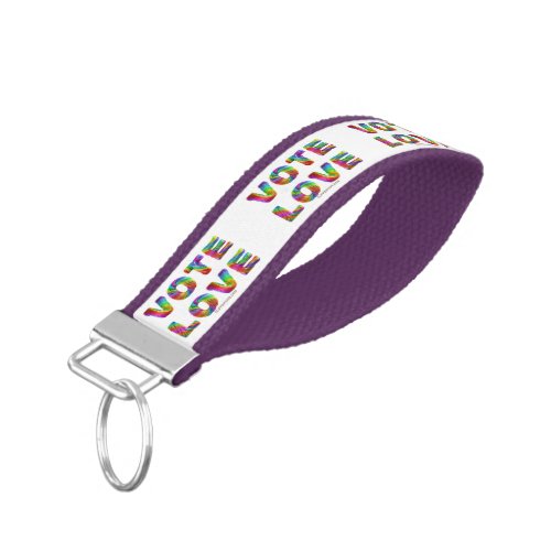 SlipperyJoes vote love equality gay pride gifts L Wrist Keychain