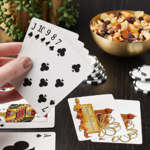 SlipperyJoe's warm festive Thanksgiving vibe rusti Poker Cards