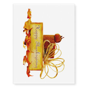 SlipperyJoe's warm festive Thanksgiving vibe rusti Temporary Tattoos