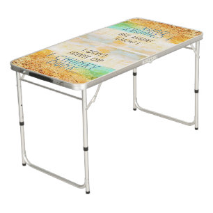 SlipperyJoe's warm idyllic beach scene campy skinn Beer Pong Table