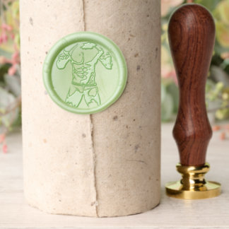 SlipperyJoe's white muscular sexy man speedo black Wax Seal Stamp