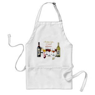 SlipperyJoe's wine drinkware cheeky pun red white  Adult Apron