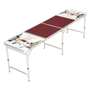 SlipperyJoe's wine drinkware cheeky pun red white Beer Pong Table