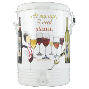 SlipperyJoe's wine drinkware cheeky pun red white  Beverage Cooler