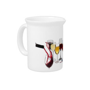 SlipperyJoe's wine drinkware cheeky pun red white Beverage Pitcher