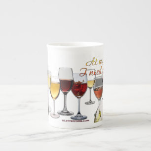 SlipperyJoe's wine drinkware cheeky pun red white  Bone China Mug