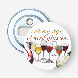 SlipperyJoe's wine drinkware cheeky pun red white Bottle Opener