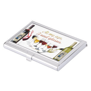 SlipperyJoe's wine drinkware cheeky pun red white  Business Card Case