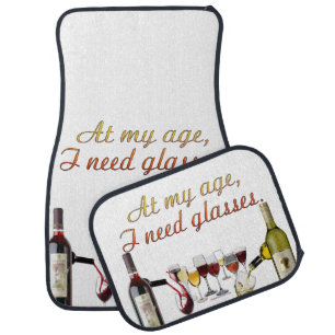 SlipperyJoe's wine drinkware cheeky pun red white Car Floor Mat