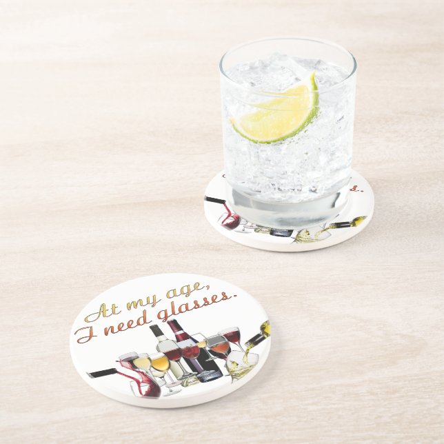 SlipperyJoe's wine drinkware cheeky pun red white  Coaster (Side)