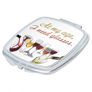SlipperyJoe's wine drinkware cheeky pun red white Compact Mirror