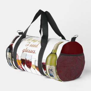 SlipperyJoe's wine drinkware cheeky pun red white Duffle Bag